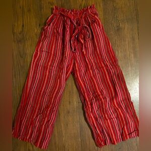 ❤️ red and maroon paper bag pants